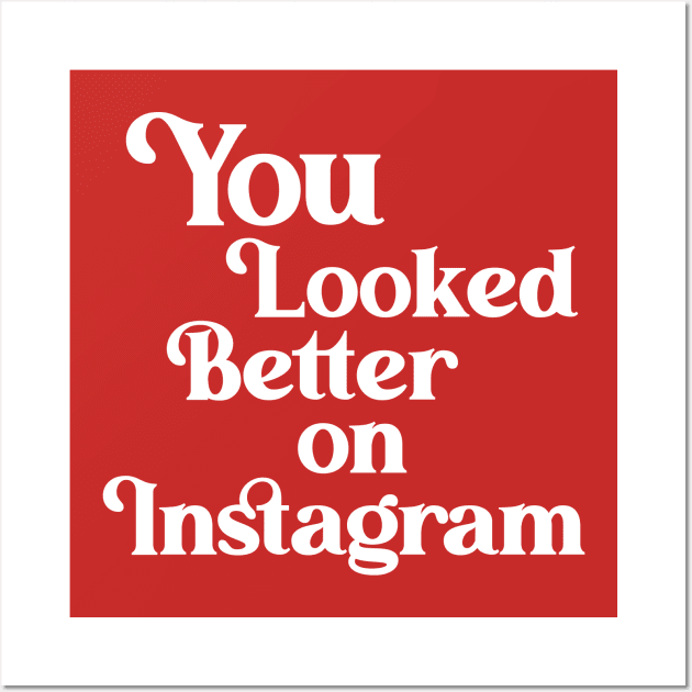 You Looked Better on Instagram Wall Art by darklordpug